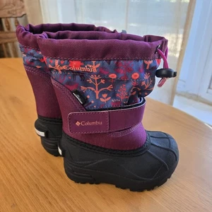 Columbia Kids Powderbug Plus II Toddler Winter Snow Ski Boots size 7 Girl Felt - Picture 1 of 7