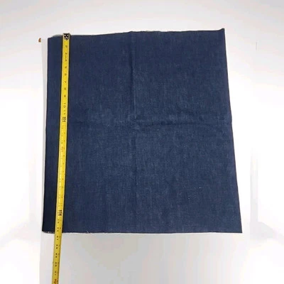 Vintage Dark Blue Stiff Denim Cotton Fabric 26" X 49"dyi Quilting  - Image 1 of 4