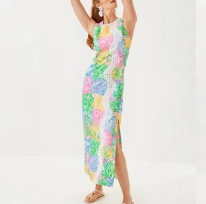 Lilly Pulitzer NEU MIT ETIKETT SARABETH Stretch Maxikleid BRIGHT DELIGHT PATCH Gr. 6 - Bild 1 von 4