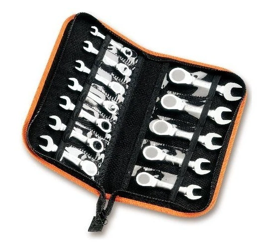 Beta serie di 12 chiavi combinate corte diritte cricchetto in astuccio 142C/A12 - Immagine 1 di 1