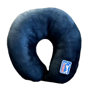 PGA TOUR TRAVEL NECK PILLOW Navy Blue Snap Closure - 12" x 12" - Imagen 1 de 4