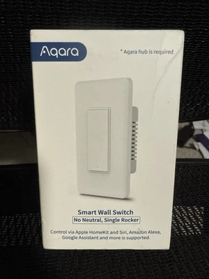 AQARA Smart Wall Switch With Neutral, Single Rocker - White WiFi Home - Image 1 of 4