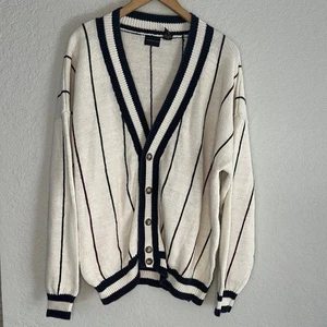Vintage Structure Cardigan Men’s XL Collegiate University Preppy 80s 90s School - Picture 1 of 7