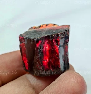 208 Ct Dark Orange Reddish Zircon Rough Uncut Shape for Loose Gemstone - Picture 1 of 6