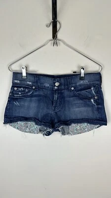 Pantalones Cortos de Jean 7 For All Mankind con Bolsillos Patrón Floral, Talla 27 Foto 1 de 4