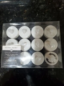 12 Packs Stereo Home Essentials Twist Flame LED Tea Lights w Batteries - Picture 1 of 2