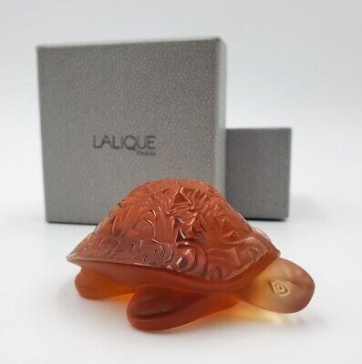 LALIQUE Crystal France SIDONIE TURTLE Art Glass Paperweight Sculpture In BOX • 72$