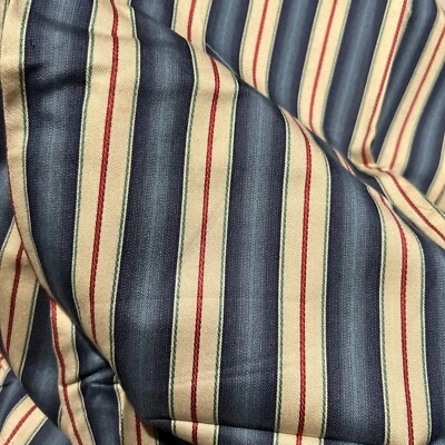 Tela de lona vintage a rayas anchas rojo azul blanco para bolsos y manualidades 56”x36” 1970 Foto 1 de 2