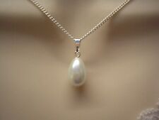 Teardrop Pearl Drop Necklace for Women Brides Bridesmaids Wedding Ivory Cream