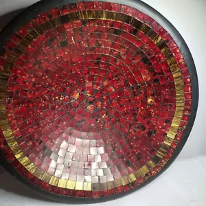 Large Mosaiac Red Centerpiece Bowl Handmade  - Picture 1 of 6