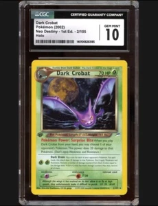 Pokemon Dark Crobat Neo Discovery 1st Edition Holo Rare #2 CGC 10 Gem Mint - Picture 1 of 2