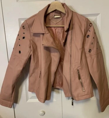 Jou Jou женщин Sz XL розовый искусственной кожи мотоцикла Moto молнии куртка - Изображение 1 из 4