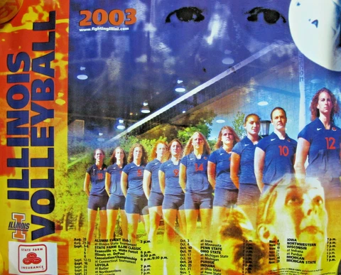 Fighting Illini 2003 University of Illinois Women's Volleyball Schedule poster Cover