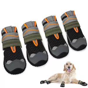 Dog Booties, Breathable Dog Shoes for Large Medium Small Dogs (Black, Size 6) - Picture 1 of 8