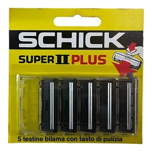 Lamette Schick Super II Plus Vintage - 5 testine bilama con tasto di pulizia - Foto 1 di 2