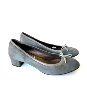 AGL Women's Shoes Kristin Suede Leather Grey Pumps Block Heel Size EUR 40.5 - Picture 1 of 9