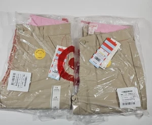 Lot of 2 Cat & Jack NWT Girls Straight Fit School Uniform Pants Beige Size 12 - Picture 1 of 4