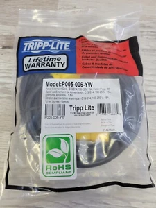 Tripp Lite Model: P005-006-YW, C13/C14, 100-250V, 15A 6ft Ext Pwr Cord Yellow - Picture 1 of 4