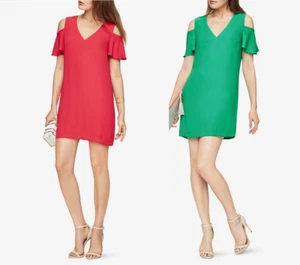 Neu mit Etikett Bcbg MaxAzria Kia schulterfreies Kleid rot, grün Größe 0-4 198 $ - Bild 1 von 16