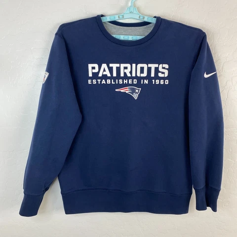 New England Patriots Sweater Mens Large Blue Crew Neck Nike NFL Football Cover