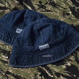 Non Stock Herringbone Denim Bucket Hat Outdoor Sun Cap for Fishing Hiking Safari - Picture 1 of 30