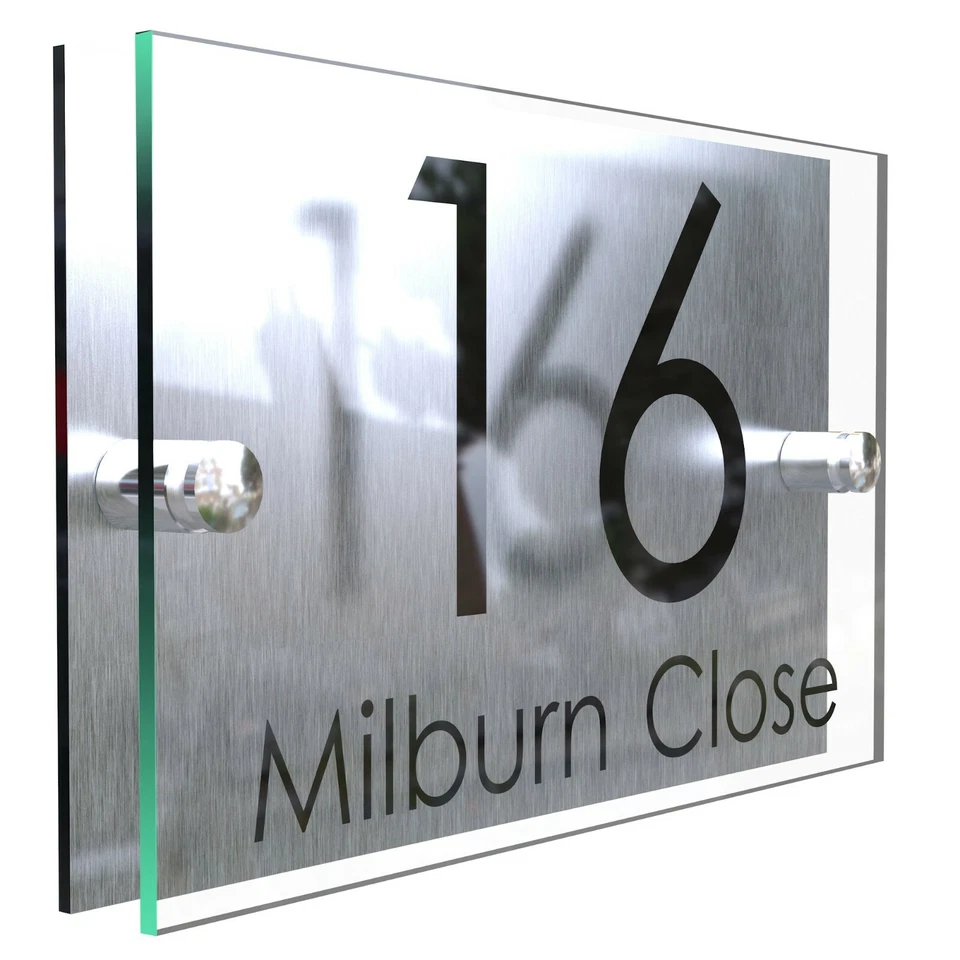 Contemporary HOUSE SIGN / PLAQUE / DOOR / NUMBER / GLASS EFFECT ACRYLIC - Image 1 of 4