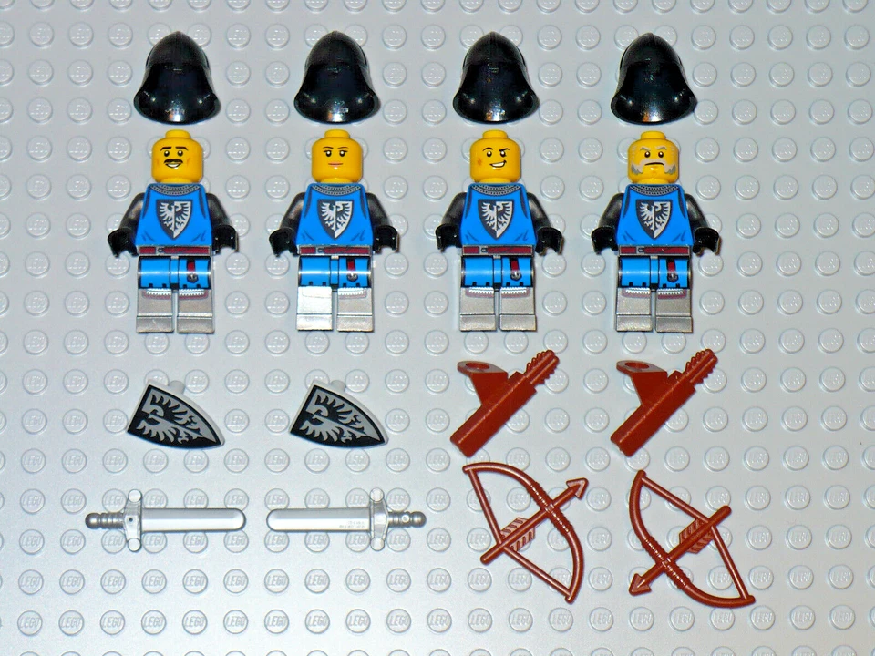 LEGO Castle Black Falcon soldier X4 minifigure Bow sword shield 10305 21325 - Image 1 of 1