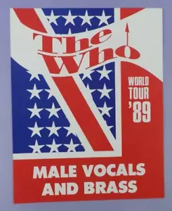 The Who World Tour 1989 - Male Brass and Vocals Original Dressing Room Sign - Bild 1 von 1