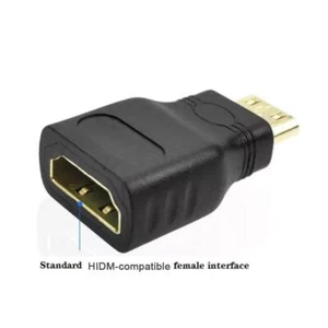 1x Mini HDMI Male to Standard HDMI Female Adapter Gold Plated HDTV 4K 1080P New - Picture 1 of 12