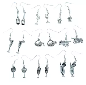 USA Seller Wine Themed Zinc Alloy Cute Necklace Earrings Pendant Jewelry NEW - Picture 1 of 57