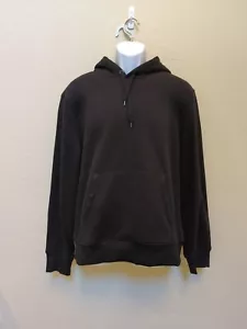 Amazon Essentials Mens Sz L Hoodie Pouch Pocket Long Sleeve Black Fleece Lined - Picture 1 of 10