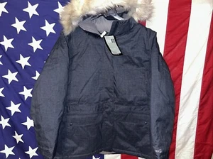 LL Bean Down Parka Woman’s 3XL BLUE Parka Fur Trim Hood Downtek New w/Tags - Picture 1 of 18