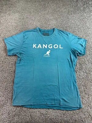 Camisa Kangol Para Hombres Extra Grande Azul Blanco Ropa de Calle Manga Corta Informal DEFECTUOSA Foto 1 de 4