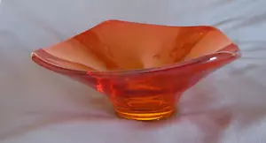 Vintage Viking Epic Amberina Persimmon Orange bowl candy dish 7" x 3" glows - Picture 1 of 5