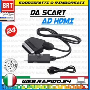 KOMPATIBLES KONVERTERKABEL VON SCART ZU HDMI AUDIO VIDEO ADAPTER HD 90CM SCHWARZ - Bild 1 von 1
