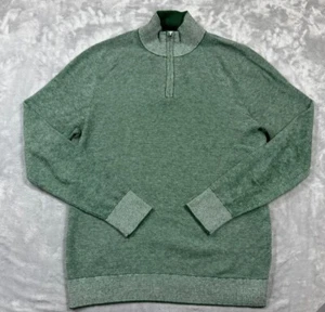 Bonobos Sweater Mens M Green Knit Quarter Zip Sweatshirt Cashmere Blend - Picture 1 of 8