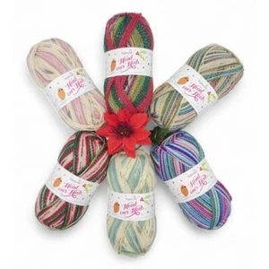 Head Over Heels Festive Sock Yarn 4 ply Stylecraft Sparkle Christmas Wool Mix - Picture 1 of 16