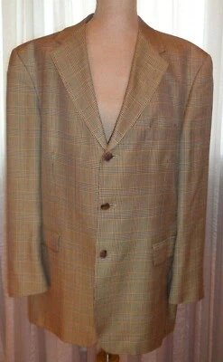 BURBERRY LONDON ELEGANT GOLDEN BROWN CHECK BLAZER , SINGE BREASTED,  THREE BUTTO - Image 1 of 4