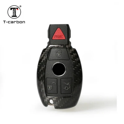 For Mercedes Benz CLA CLS CLK GLK GLA GLC Carbon Fiber Remote Key Fob Case Cover - Image 1 of 4