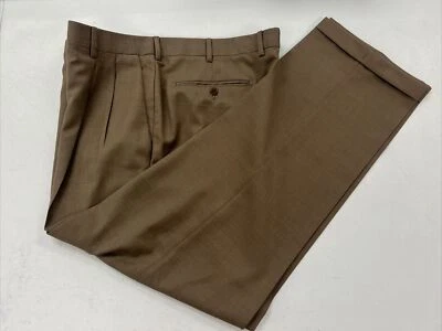 Pantalones de vestir de lana Zanella marrón ojo de paloma para hombre 38X30 $495 Foto 1 de 4