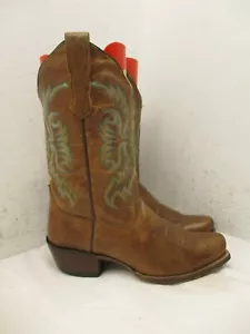 NOCONA Brown Leather BLUEBONNET Pull On Cowboy Boots Womens Size 7.5 B Sty L5009 - Picture 1 of 11