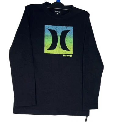 Camisa Waffle Hurley Youth Negra Manga Larga 10/12 Foto 1 de 4