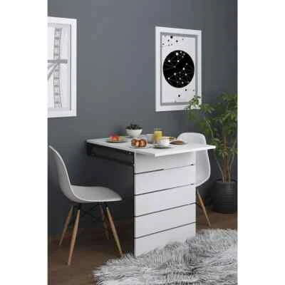 Folding Table Wall Mounted Space Saving Murphy Foldable Dining Kitchen Table - Image 1 of 3