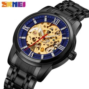 3ATM Waterproof Men Wrist Watch  Skeleton Stainless Steel Automatic Mechanical  - Picture 1 of 10