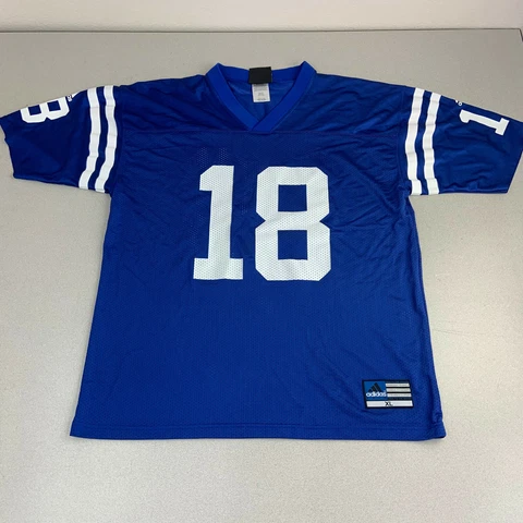 Adidas Team Peyton Manning Colts NFL Jersey Mens XL Blue Short Sleeve Cover