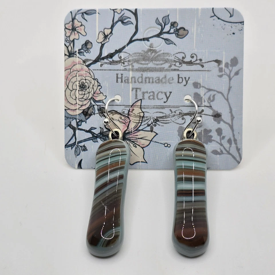  Fused Glass Drop Earrings Hand Made in Australia .  - image 1 of 1