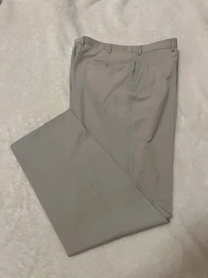 Pantalones Brioni Italia para hombre sarga frente plano 38-32 beige pierna recta venta al por menor $1,600 Foto 1 de 4