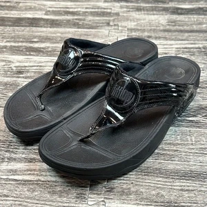 FitFlop Walkstar 3 Style 029-001 Black Comfort Flip Flop Sandal Shoe US 9 EU 41 - Picture 1 of 8