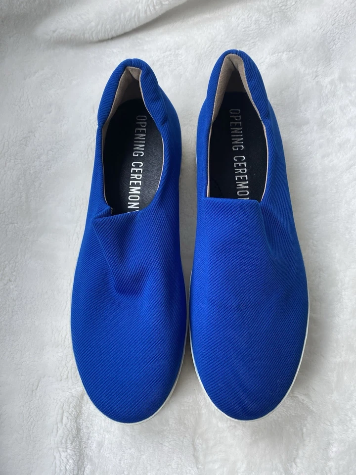 Zapatilla deportiva casi nueva ceremonia de apertura sin cordones plataforma azul cobalto talla EU39/US9 Foto 1 de 4