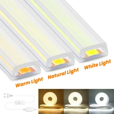 COB LED Streifen 230V IP67 WW/NH/WH Lichtband Stripe Leiste Band Lichtschlauch - Bild 1 von 4